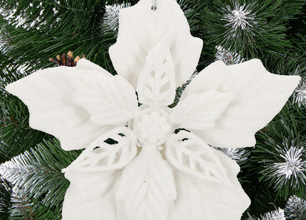 Kerstboomhanger | Ster van Bethlehem | Wit Glitter | 12 Cm