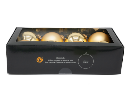 Kerstballen Glas | 8 Stuks | Glas | Mat | Glans | Goud