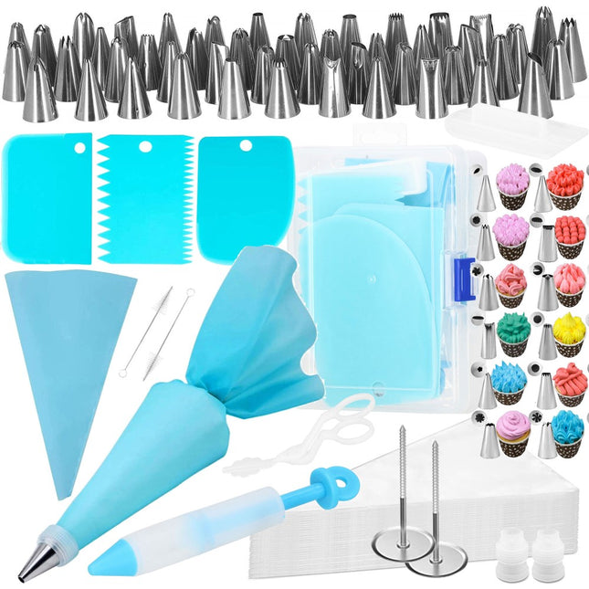 Taart Decoratie Set | 83-Delig | Opbergdoos | Blauw