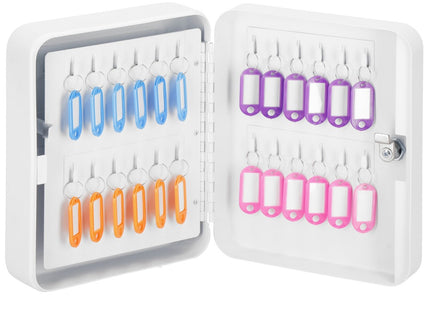 Sleutelkluis | Sleutelkast | Sleutelbox | 48 Haken | 25 x 20 x 7.5 cm | Wit
