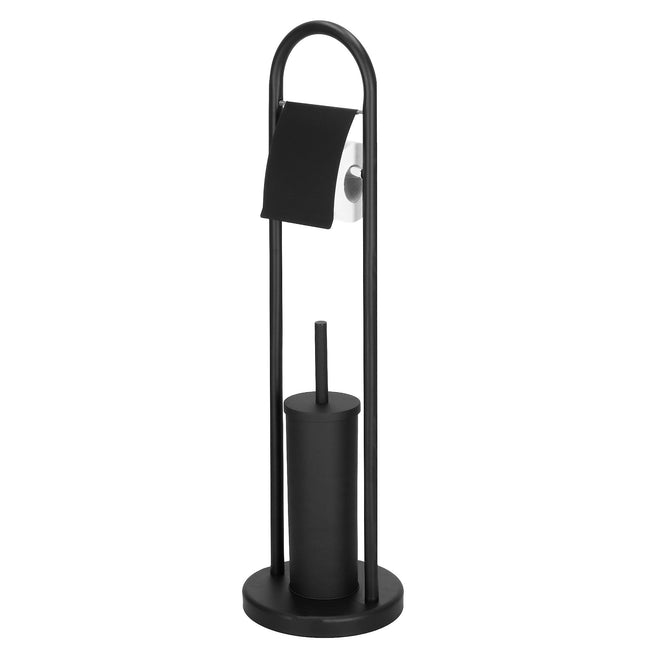 Toiletbutler | Toiletrolhouder | Toiletborstel met houder | Toiletaccessoire | Zwart