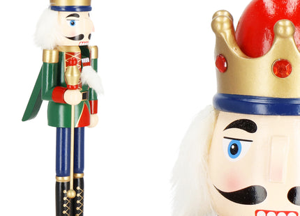 Notenkraker Kerst | 38 cm | Blauw/Groen/Rood/Goud/Zwart
