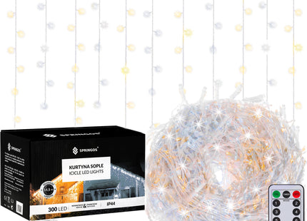 IJspegel Verlichting | 12 m + 2.5 m Snoer | 300 LED | Warm Wit | Koel Wit | Koppelbaar | Flits