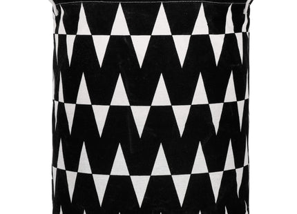 Opbergmand - Speelgoedmand - Kledingmand - Organizer - Handvatten - Geometrisch - Zwart - Wit