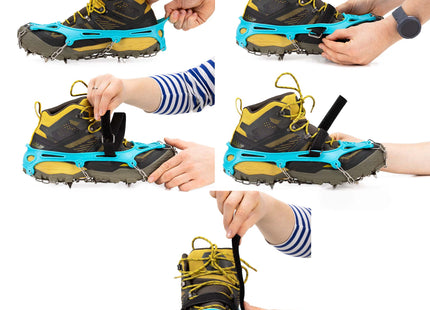 Sneeuwgripzolen - Sneeuwijzers - Spikes voor Schoenen - Anti Slip - Zilver - Zwart - 36 - 40