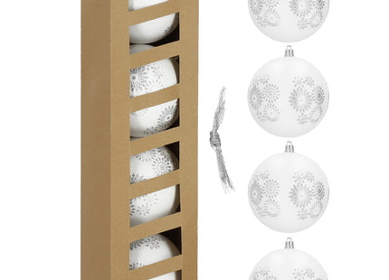 Kerstballen | 4 Stuks | 10 cm | Wit
