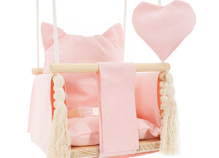 Babyschommel - Kinderschommel - Schommel Met Kussen -  Hout - Polyester - 25 kg -  35 x 35 x 25 cm