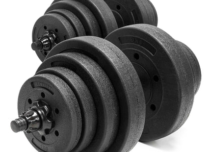 Dumbellset - 20 KG - Halter Verlengstuk - Verstelbaar - Complete Set - Thuis Sporten - Zwart