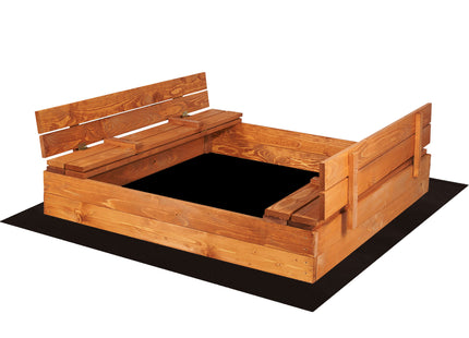 Zandbak - Met Deksel - Met Bank - Inclusief Gronddoek - Geïmpregneerd - 140 x 140 CM