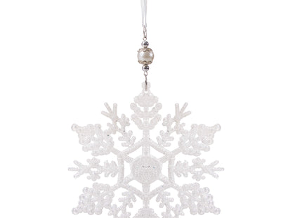 Kersthanger | Ster | Kerstboomhanger | Wit | Glitters | 17 cm