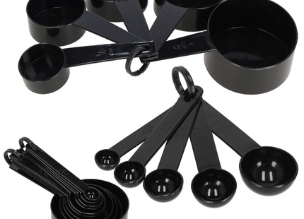 Maatlepels - Keuken Accessoires - Kunststof - 10 Stuks - Zwart