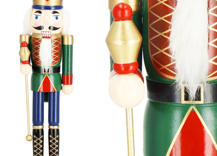 Notenkraker Kerst | 38 cm | Blauw/Groen/Rood/Goud/Zwart