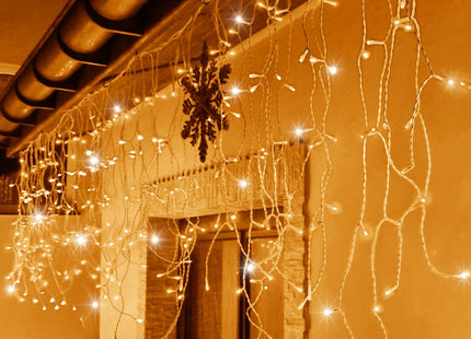 IJspegel Verlichting | 12 m + 2.5 m Snoer | 300 LED | Flash | Koppelbaar | Warm Wit