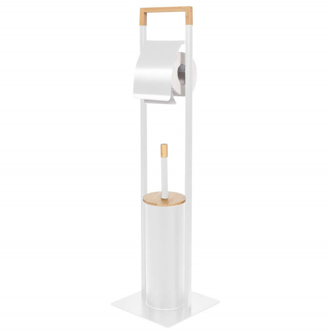 Toiletbutler | Toiletrolhouder | Toiletborstel met houder | Toiletaccessoire | Wit
