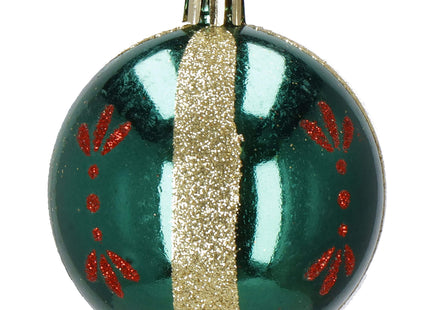 Kerstballen | 30 Stuks | 6 cm | Groen/Rood/Goud