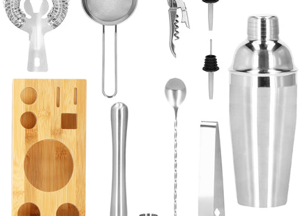 Cocktail Set | 11-Delige Cocktail Shaker Set | RVS | Zilverkleurig
