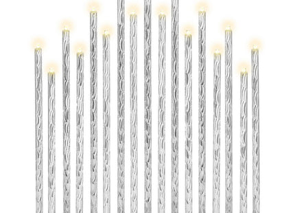 LED Kaarsenbrug | Batterijen | Zilver | Warm Wit