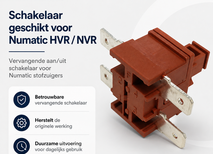 SQOON® Schakelaar geschikt voor Numatic HVR / NVR – Vervangende aan/uit schakelaar voor Numatic stofzuigers