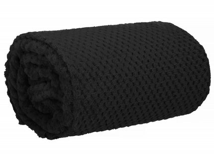 Plaid | Sprei | Deken | 150 x 200 cm | Pluche | Zwart