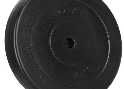 Halterschijven | 2 x 15 kg | Kunststof | Zwart