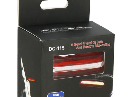 Fietslamp - Fietslicht - Fietsverlichting - Achterlicht fiets - LED - USB - Zwart/Rood