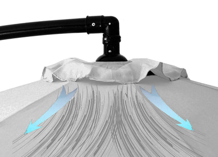 Parasol | Parasols | Kantelbaar | Met Ventilatie | Lichtgrijs | 290 cm