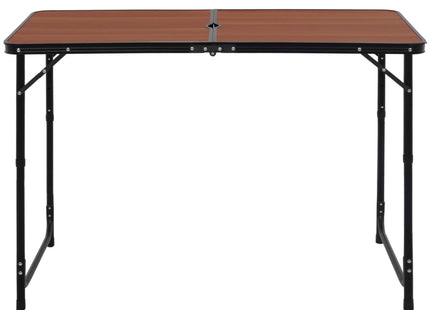 Klaptafel - Kampeertafel - Campingtafel - Verstelbaar - Opvouwbaar -  120 x 60 x 70 cm - Bruin/Zwart
