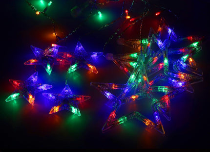 IJspegel Verlichting Buiten | Lichtgordijn | Sterren | Kerstverlichting Buiten | 2 m | 92 LED | Multicolor