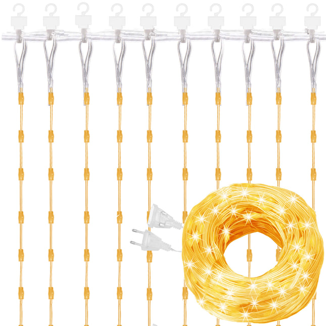 Lichtgordijn | IJspegel Verlichting | Inclusief USB En Afstandsbediening | 300 LED | Warm Wit|  3 M | Inclusief Flitsfunctie