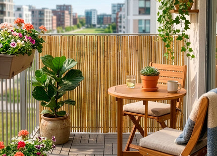 Balkonscherm - Privacyscherm - Hoge Kwaliteit - Waterbestendig - UV-bescherming - 1 x5 m - Naturel - PE