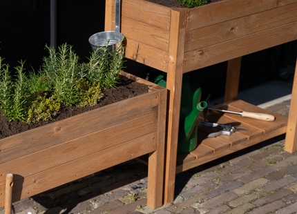 Kweekbak - Plantenbak - Moestuin - Planten - Hout - Geïmpregneerd  - Rechthoekig - Bruin- 80 x 40 x 50 Cm
