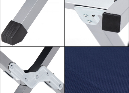 Kampeerbed | Stretcher | Marineblauw | Tot 150 KG | 190,5 CM