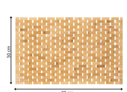 Badkamermat - Antislip - Sneldrogend -Bruin - Bamboe - 80 x 50 cm