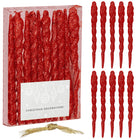 Kerstballen | Ijspegels | 10 Stuks | 12 cm | Rood | Glitter