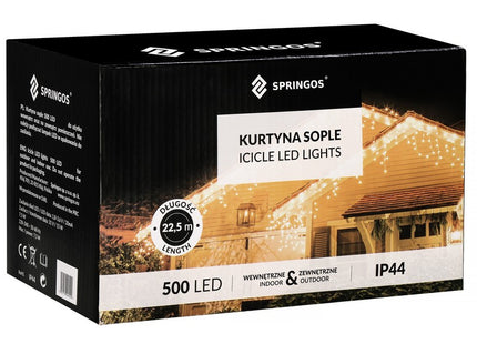 IJspegel Verlichting | 20 m + 2.5 m Snoer | 500 LED | Warm Wit | Koppelbaar