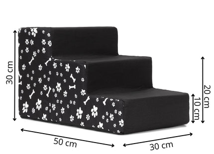 Hondentrap - Hondenloopplank - 3 Hellingen - Opstapje - Voor Grote en Kleine Honden - Zwart - 30 Cm
