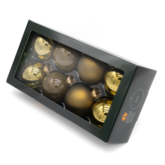 Kerstballen Glas | 8 Stuks | Mix | Glas | Mat | Glans | Ceder