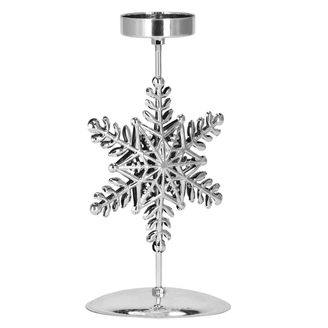 Kandelaar | Kaarshouder | Lichtkaarshouder | Sneeuwvlok | Zilver