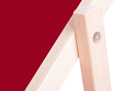 Strandstoel - Verstelbaar - Beukenhout - Hangemaakt - Bordeaux Rood