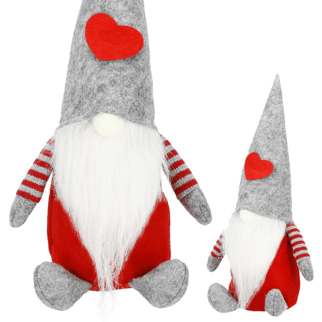 Kerstkabouter - Kerstdwerg - Kerstversiering - Grijs - 26 cm