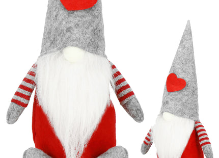 Kerstkabouter - Kerstdwerg - Kerstversiering - Grijs - 26 cm