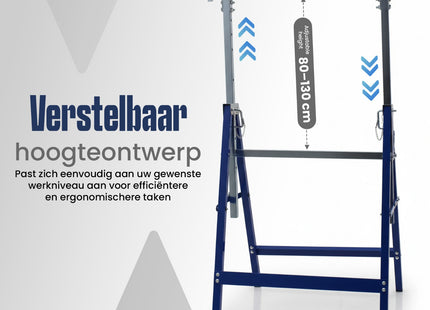 Muntel Opklapbare Schragen - Heavy-Duty - Tot 200 kg Draagvermogen - Verstelbaar - Opvouwbaar - Zwart/Blauw - Set Van 2 - 68 x 58 x 80–130 cm