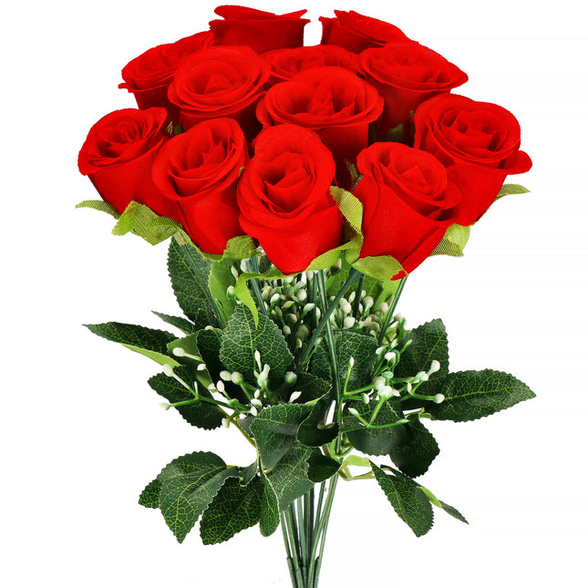 Kunstboeket - Sierboeket - Decoratief - Rozen - Decoratief - 12 Stuks