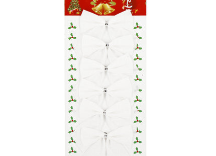 Kerstversiering | Kerstdecoratie Voor Binnen | Kersthanger | Kerststrik | Wit | 6 Stuks