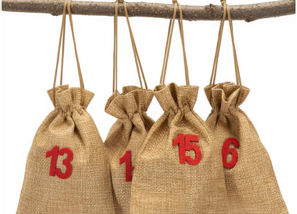 Adventskalender | 24 lades | Stof | Zakjes