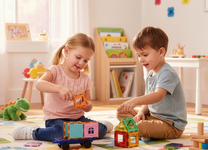 Springos® Magnetisch speelgoed - Speelgoed Kasteel - 100 Stuks - Montessori speelgoed - Speelgoed kinderen