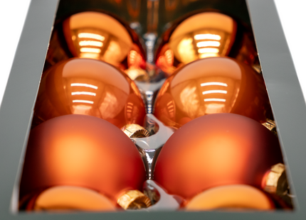 Kerstballen Glas | 8 Stuks | Glas | Mat | Glans | Oranje