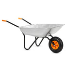 Kruiwagen | Kruiwagenwiel | 120L | 100kg Draagvermogen | Zilver/Oranje