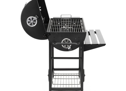 Houtskool barbecue - Op Wielen - BBQ - Asopvangbak - Thermometer - Kunststof - Staal - Zwart