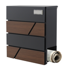 Brievenbus - Wandbrievenbus - Hangend - Staal - Antraciet - Houtlook - 10,5 x 37 x 37 cm